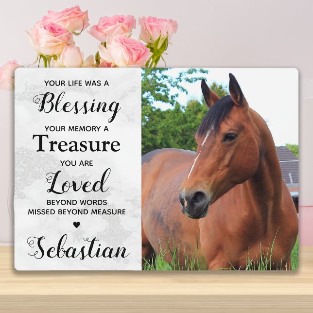 Personalized Photo Pet Loss Horse Memorial Plaque (Creator Uploaded)