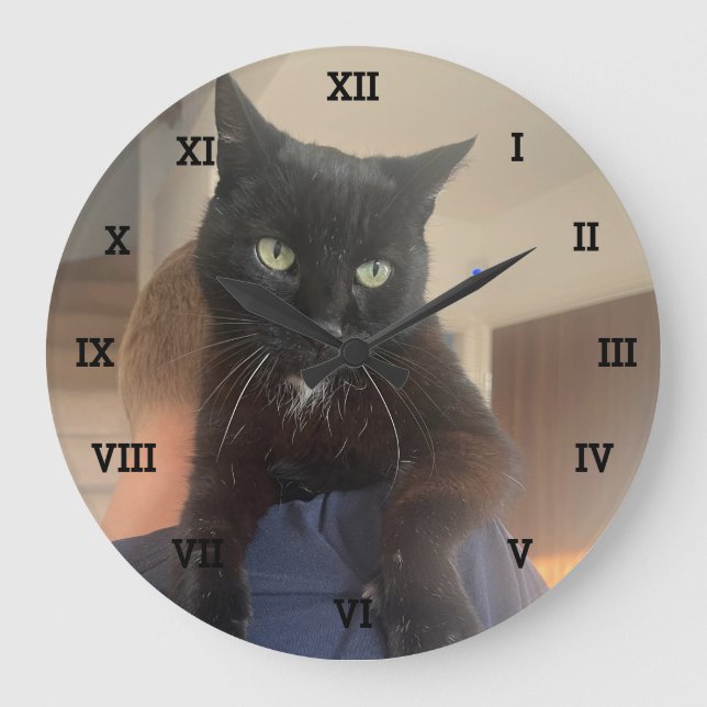 Personalized Photo Pets Family Create your own Large Clock (Front)