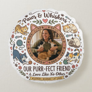 Personalized Photo Pillow For Cat Mom