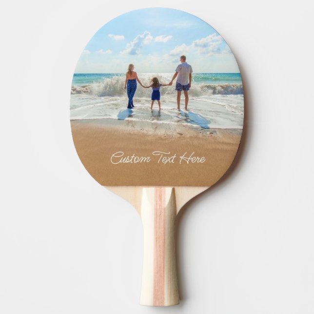 Personalized Photo Ping Pong Paddle Custom Text (Front)