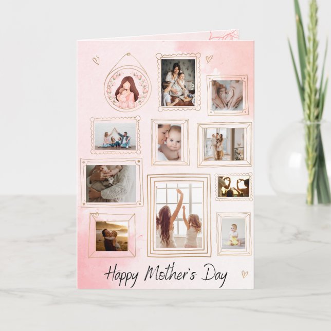  Personalized Photo Pink Mother's Day Card (Front)