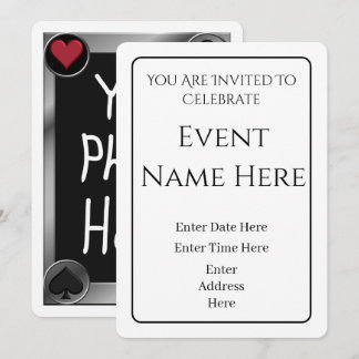 Personalized Photo Poker Playing Card Invitation