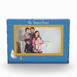Personalized Photo Polar Bear Penguin Framed  Block