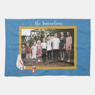 Personalized Photo Polar Bear Penguin Framed Pic Kitchen Towel