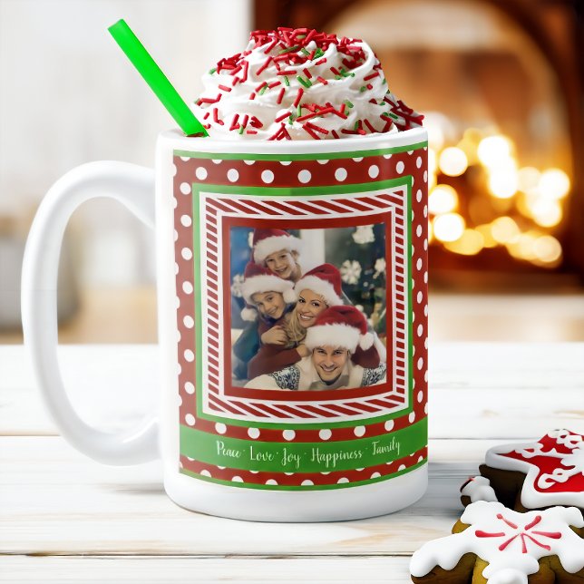 Personalized Photo Polka Dots Christmas Coffee Mug (Creator Uploaded)