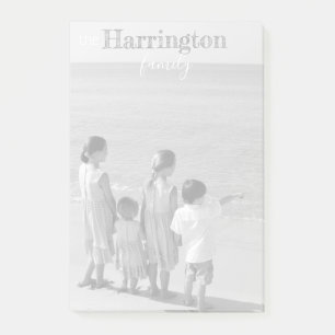 Personalized Photo Post-it® Notes 4x6 Family Name