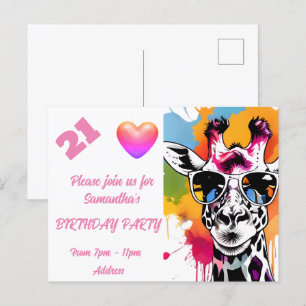 Personalized Photo Postcard Birthday Invitation