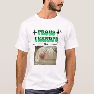 Personalized Photo Proud Grandpa Retro Style  T-Shirt