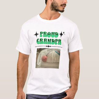 Personalized Photo Proud Grandpa Retro Style T-Shirt