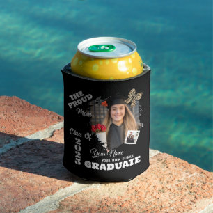 Personalized Photo, Proud Mom of a 2025 Graduate Can Cooler