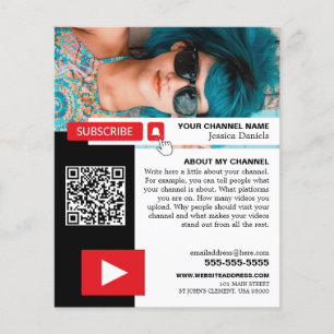 Personalized Photo & QR Code, Youtube - Vlogger Flyer