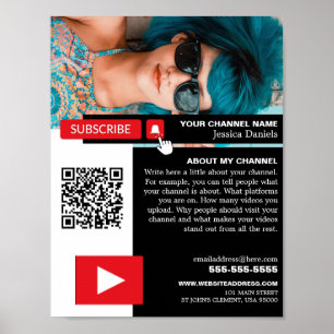 Personalized Photo & QR Code, Youtube - Vlogger Poster