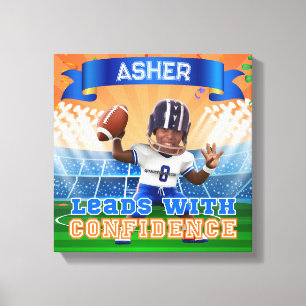 Personalized Photo Quarterback Football Confidence Canvas Print