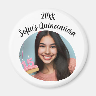 Personalized Photo Quinceañera Birthday Keepsake Magnet