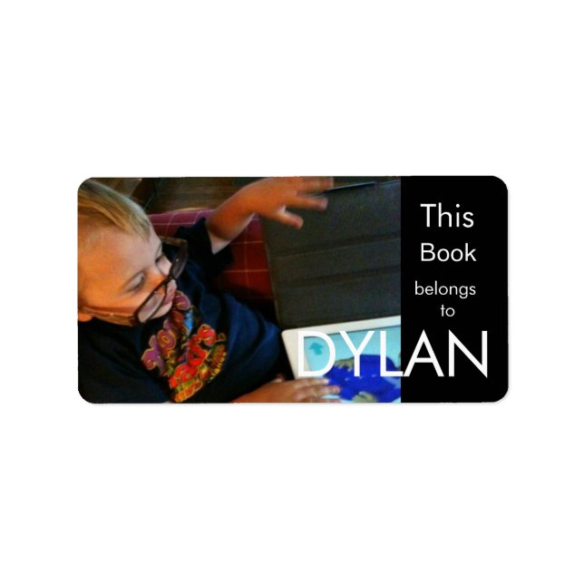 Personalized Photo Rectangular Bookplate Label (Front)