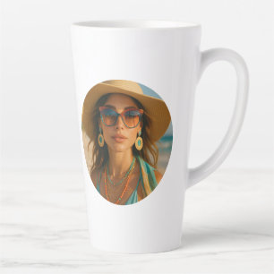 Personalized Photo Retro Bahamas Tropical Beach Latte Mug
