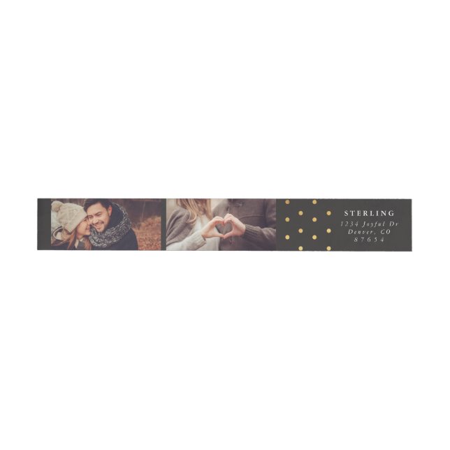 Personalized Photo Return Address Label | Gold Dot (Individual)