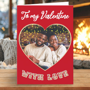 Personalized Photo Romantic Heart Valentine’s Day Holiday Card