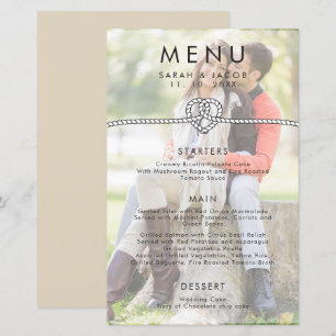 Personalized Photo Rope Heart Wedding Menu