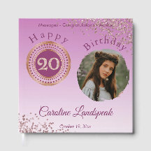 Personalized Photo Rose Gold Glitter 20th Birthday