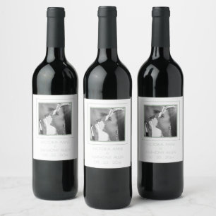Personalized Photo Sage Green Wine Label