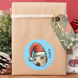 Personalized Photo Santa Custom Name Classic Round Sticker