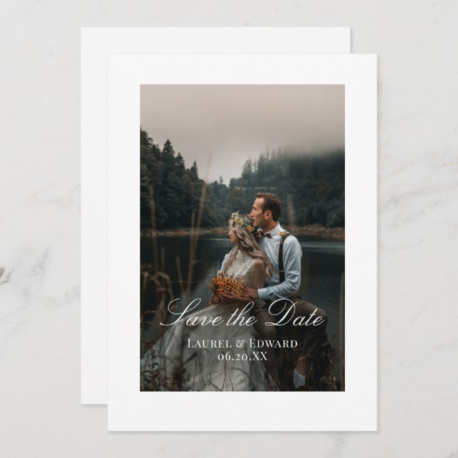 Personalized Photo Save The Date Flat Card (Front/Back)