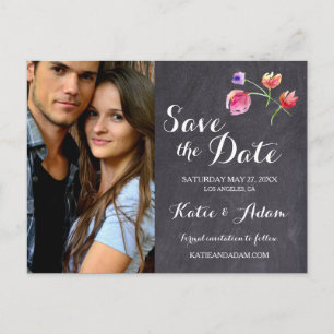 Personalized, Photo Save the date, Rustic Announcement Postcard