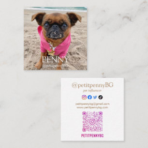Personalized Photo Scannable QR Code Square Business Card