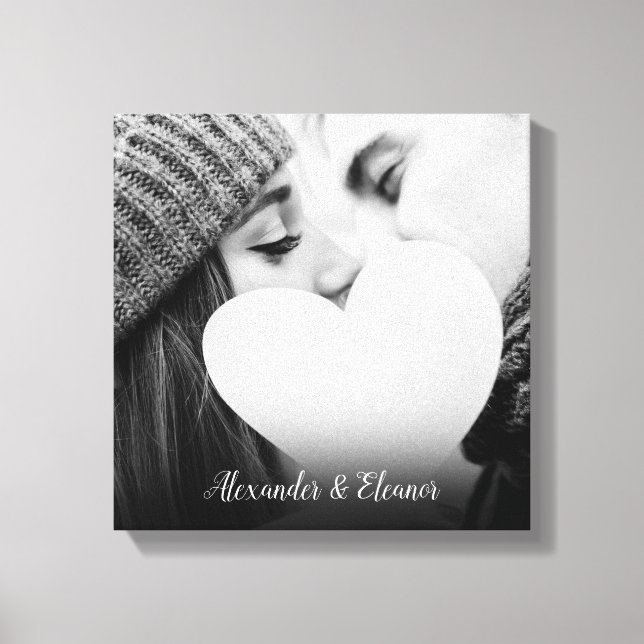Personalized Photo Script Name Canvas Print (Front)