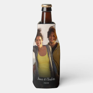 Personalized Photo Script Name Date Bottle Cooler