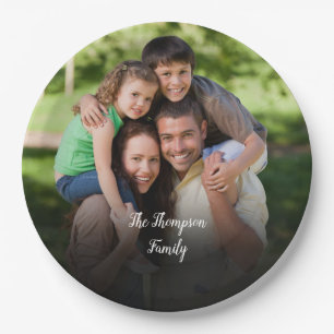 Personalized Photo Script Name Paper Plate