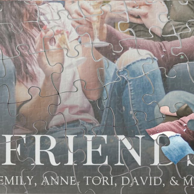 Personalized Photo Simple Modern Friends Custom Jigsaw Puzzle (Creator Uploaded)