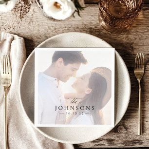 Personalized Photo Simple Wedding Napkins