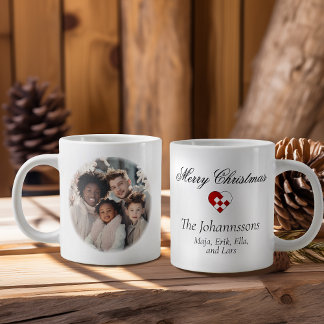 Personalized Photo Small Yule Heart Large Coffee Mug