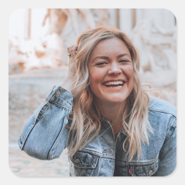Personalized Photo Square Sticker (Front)