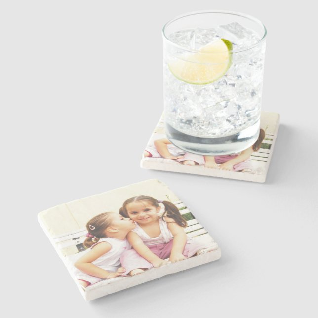 Personalized photo stone coaster. Make your own! Coaster (Side)