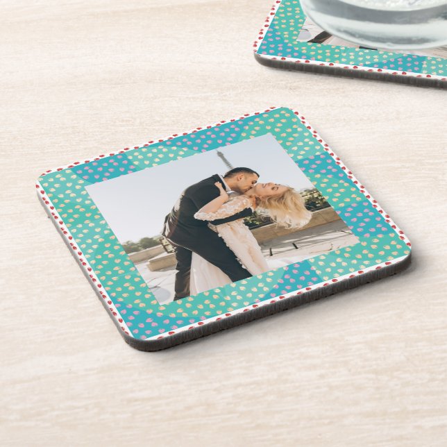 Personalized Photo Strawberry Frame Coaster (Left Side)