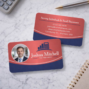 Personalized Photo Tax Preparer Professional Business Card