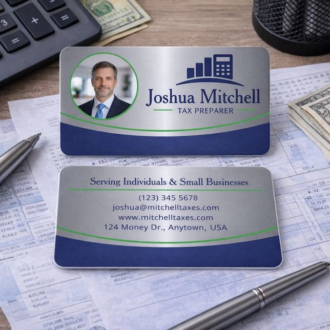 Personalized Photo Tax Preparer Professional Business Card (Creator Uploaded)