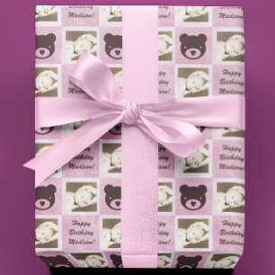 Personalized Photo Teddy Bear Wrapping Paper