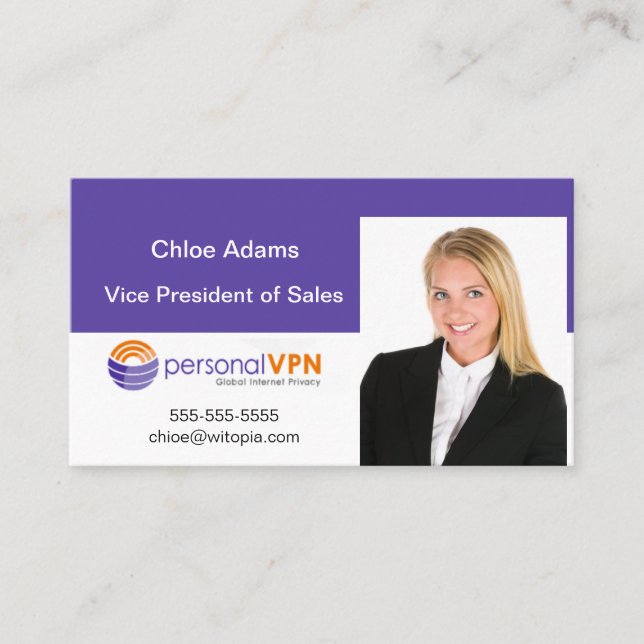 Personalized Photo Template Business Card (Front)