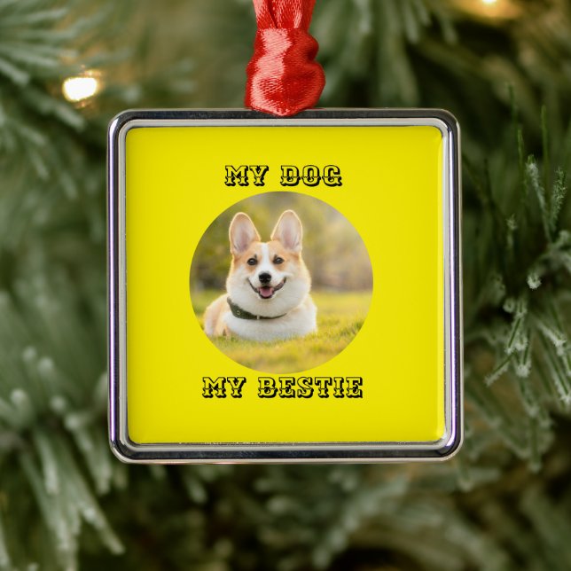 Personalized Photo Template for My Dog - My Best Metal Ornament (Tree)