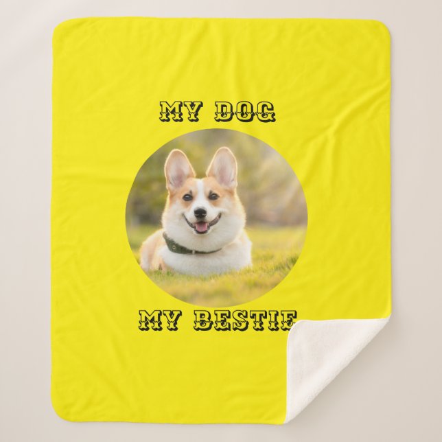 Personalized Photo Template for My Dog - My Best Sherpa Blanket (Front)