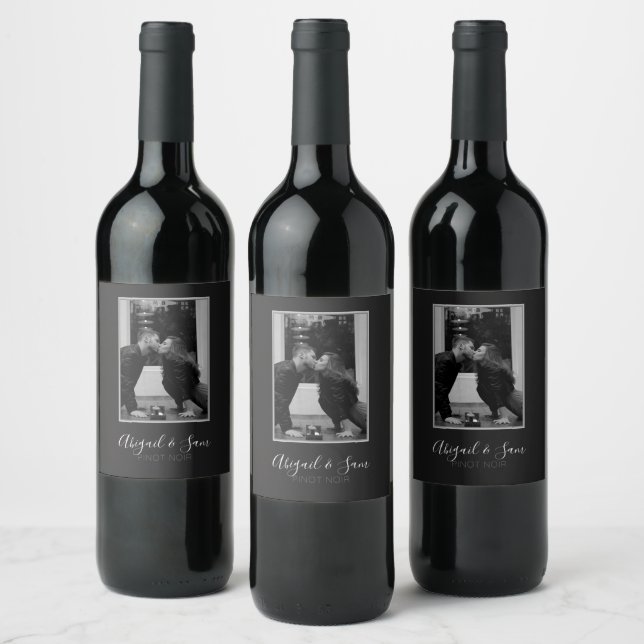 Personalized Photo Template Wedding Wine Label (Bottles)