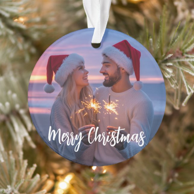 Personalized Photo & Text Christmas 2025 Custom Ornament (Tree)