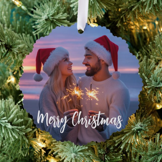 Personalized Photo & Text Christmas 2025 Custom Ornament Card (Insitu (Tree))