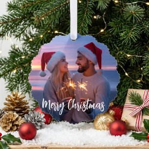 Personalized Photo & Text Christmas 2025 Custom Ornament Card