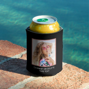 Personalized photo text custom can cooler