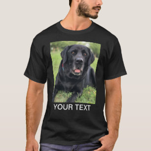Personalized Photo Text Pet Dog Black T-Shirt